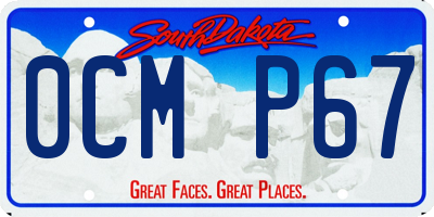 SD license plate 0CMP67
