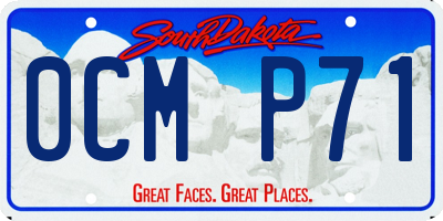 SD license plate 0CMP71