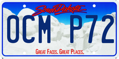 SD license plate 0CMP72