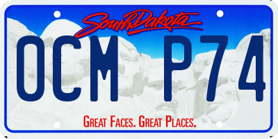 SD license plate 0CMP74