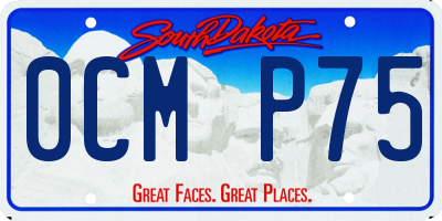 SD license plate 0CMP75