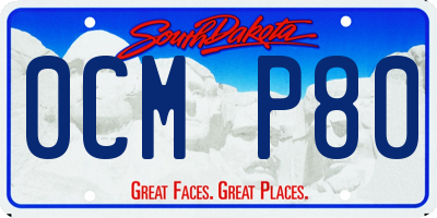 SD license plate 0CMP80