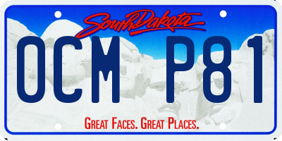SD license plate 0CMP81