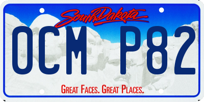 SD license plate 0CMP82