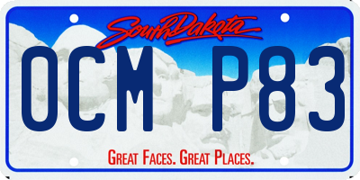SD license plate 0CMP83