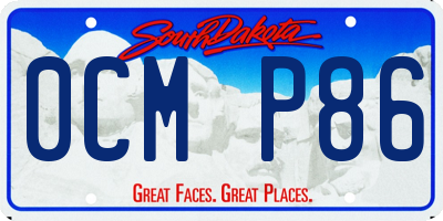 SD license plate 0CMP86