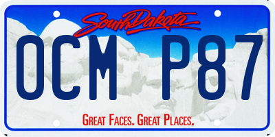 SD license plate 0CMP87
