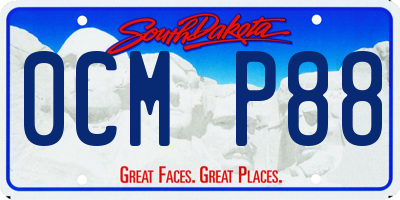 SD license plate 0CMP88