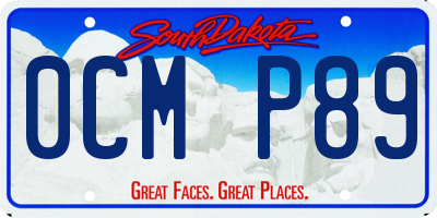 SD license plate 0CMP89
