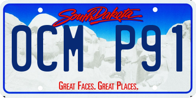 SD license plate 0CMP91