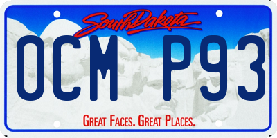 SD license plate 0CMP93
