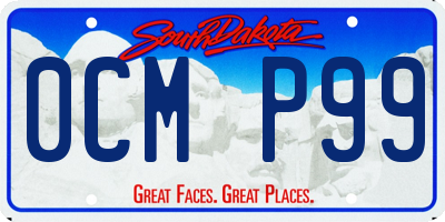 SD license plate 0CMP99