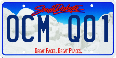 SD license plate 0CMQ01