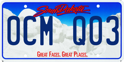SD license plate 0CMQ03