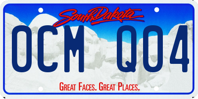 SD license plate 0CMQ04