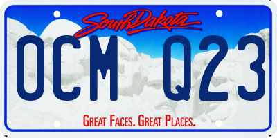 SD license plate 0CMQ23