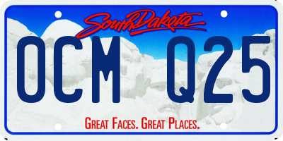 SD license plate 0CMQ25