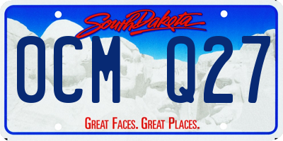 SD license plate 0CMQ27