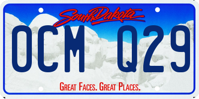 SD license plate 0CMQ29
