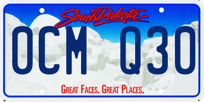 SD license plate 0CMQ30