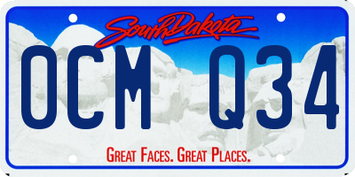 SD license plate 0CMQ34