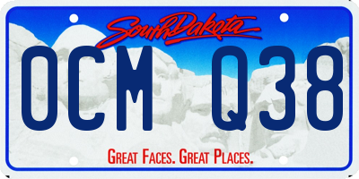 SD license plate 0CMQ38