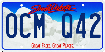 SD license plate 0CMQ42