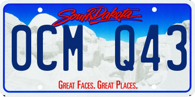SD license plate 0CMQ43