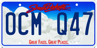 SD license plate 0CMQ47