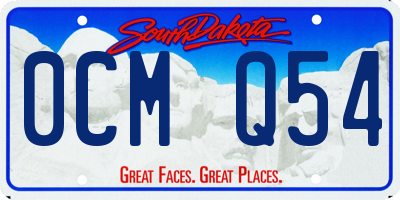 SD license plate 0CMQ54