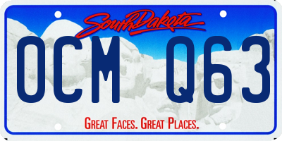 SD license plate 0CMQ63
