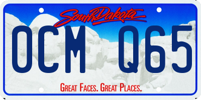 SD license plate 0CMQ65