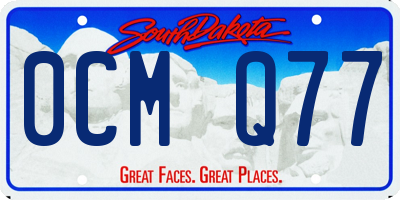 SD license plate 0CMQ77