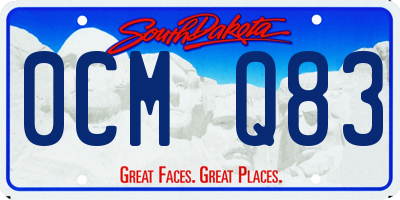 SD license plate 0CMQ83