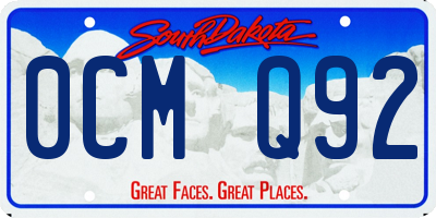 SD license plate 0CMQ92