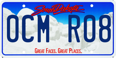 SD license plate 0CMR08