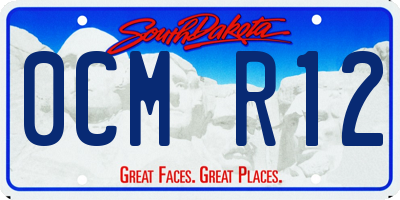 SD license plate 0CMR12