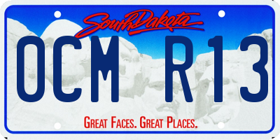 SD license plate 0CMR13