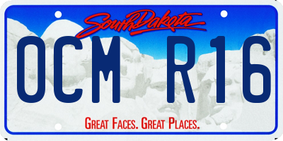 SD license plate 0CMR16