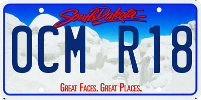 SD license plate 0CMR18