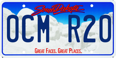 SD license plate 0CMR20