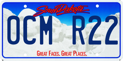 SD license plate 0CMR22
