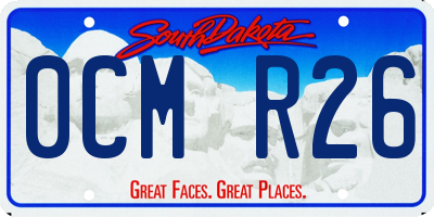 SD license plate 0CMR26