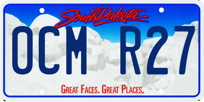SD license plate 0CMR27