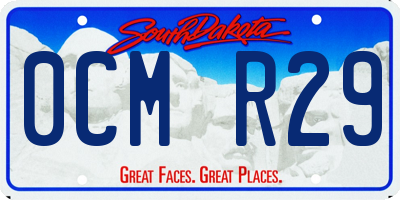 SD license plate 0CMR29
