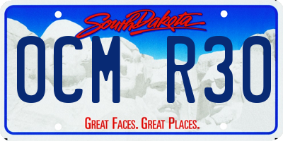 SD license plate 0CMR30
