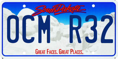 SD license plate 0CMR32