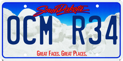 SD license plate 0CMR34