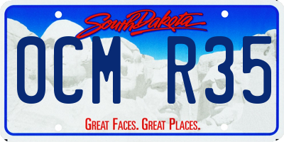 SD license plate 0CMR35