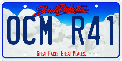SD license plate 0CMR41